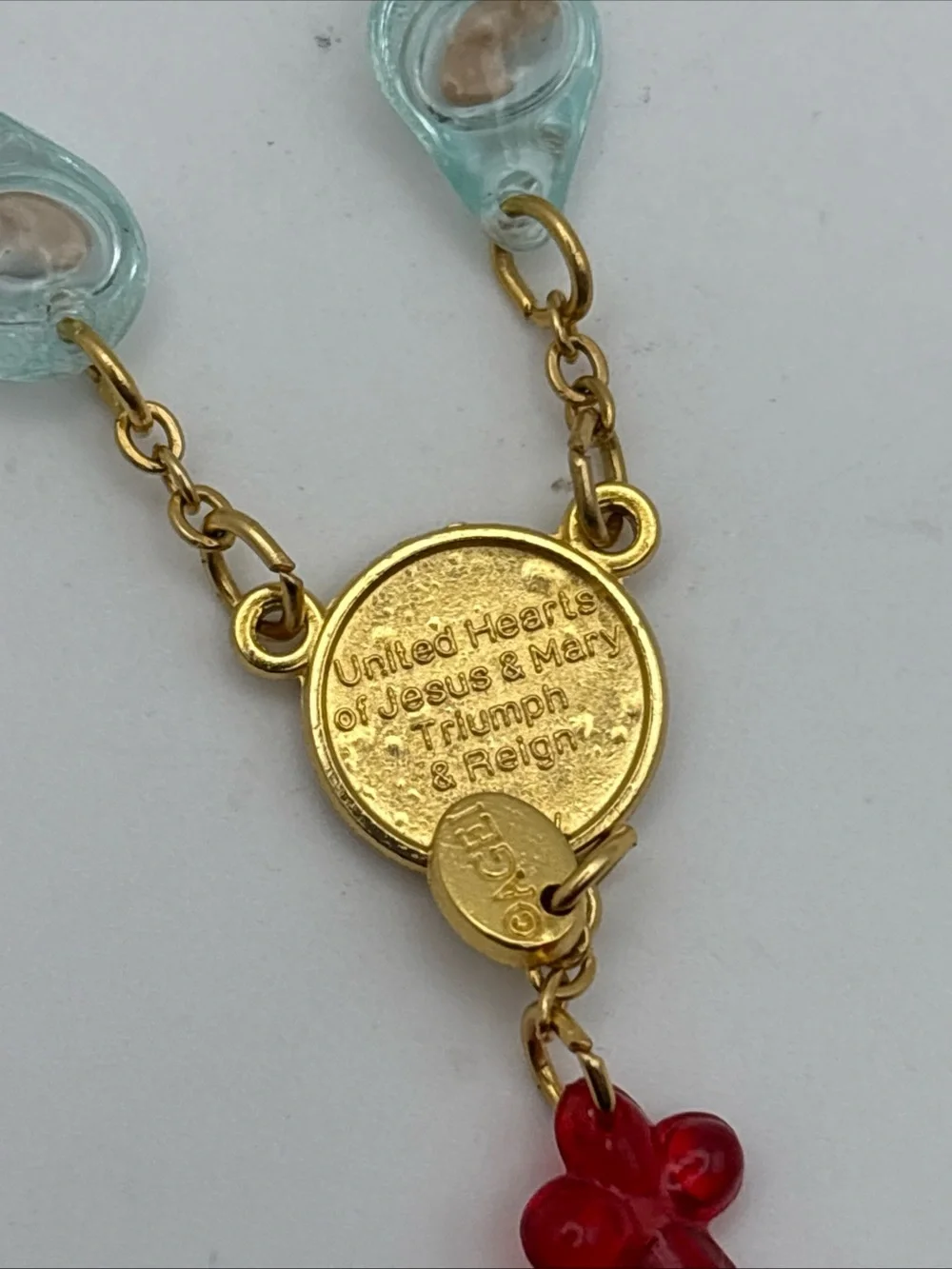 Vintage Italian Prenatal Devotional Rosary Fetal Beads Immaculate Conception